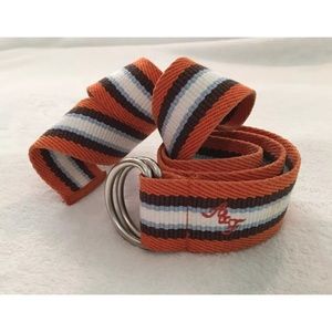 Abercrombie & Fitch Orange Striped Fabric Belt